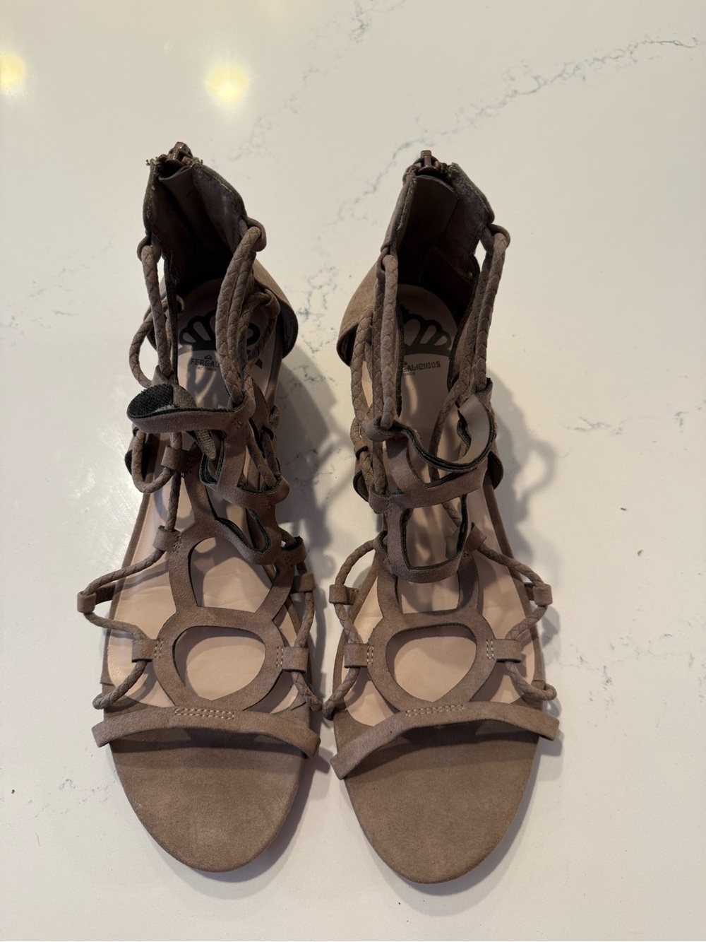 Fergalicious Taupe Gladiator Sandals